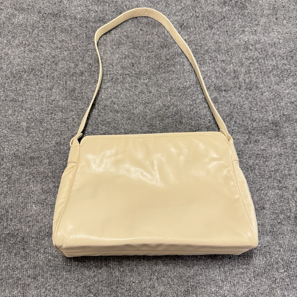Vintage Etienne Aigner Gathered Cream Leather Shoulder Bag Purse NOS Mirror - Picture 3 of 12